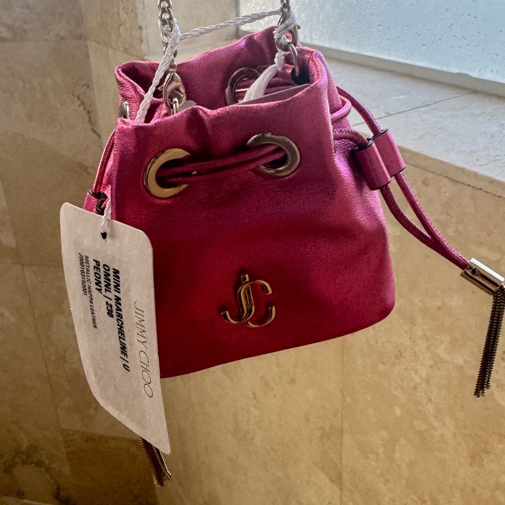 Jimmy Choo Mini Bag pink peony Marchaline mint condition with tags crossbody - Picture 15 of 16